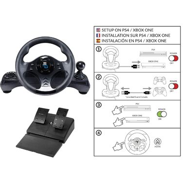 Руль SUBSONIC Superdrive GS750 Drive Pro з педалями, кермом, Paddles та вібрацією для Xbox Series X/S, PS4, Xbox One, PC (програмований)