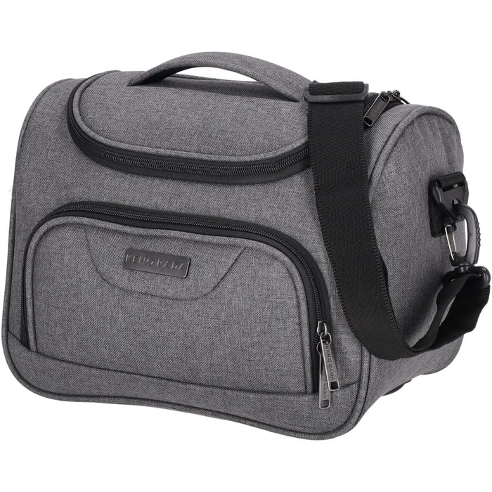 Чемодан-валіза Kenorada SoftLITE 4w, 55 см, сірий, з TSA замком | Валіза для ручної поклажі з міцного поліестеру, 4 колеса