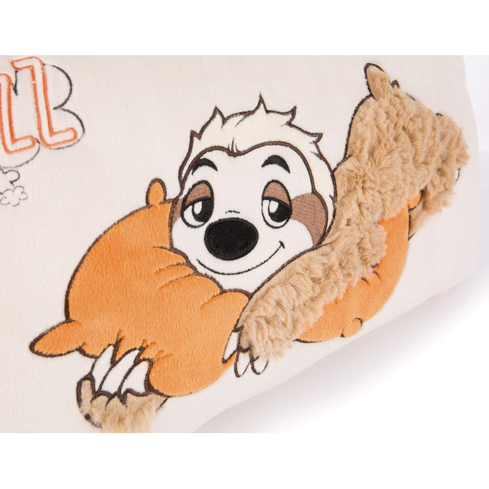 Дитяча подушка NICI Лінивець Wave Dave, прямокутна 43x25 см, м'яка плюшева іграшка, бежевий