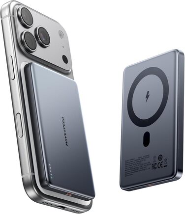 Power Bank MOVESPEED MagSafe 10000mAh Graphite Gray - Бездротовий зарядний пристрій для iPhone