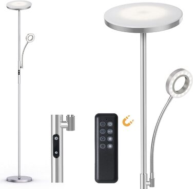 LED торшер Modlicht 35W з регулюванням яскравості, чорний, 4200LM з пультом та сенсорним керуванням, 3000-6000K, для вітальні, спальні, офісу