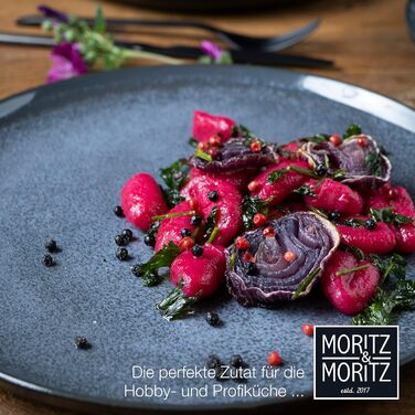 Moritz & Moritz VIDA Dinnerware Set for 12 People Blue 36-Piece - Modern Porcelain Dinnerware Set - Scratch, Microwave & Dishwasher Safe, Dining Service, Table Service, Combination Service for 12 People