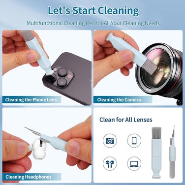 Набір для чищення клавіатури 12 в 1: очищувач екрану, клавіатури, телефону, MacBook, ПК (блакитний)