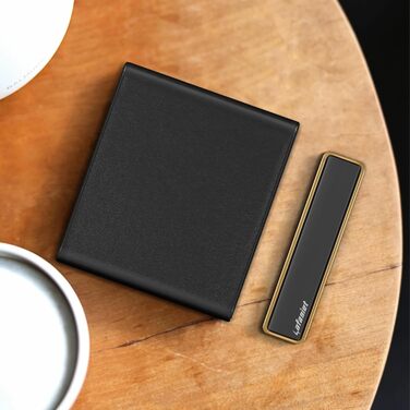 Чохол для сигарет Lafagiet з запальничкою для 84мм Regular King Size, ультратонкий, шкіряний, для чоловіків, бізнес, подарунок