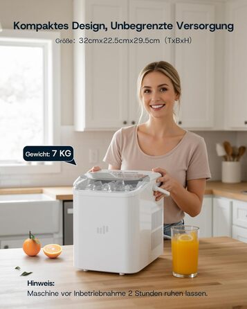 Машина для приготування льоду Upstreman BI12, біла: швидке охолодження, автоматичне очищення, для дому, офісу