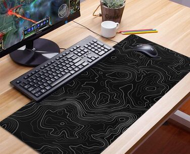 Ігровий килимок для миші Niviy Gaming Mousepad XXL 800x350мм, білий з топографічним принтом