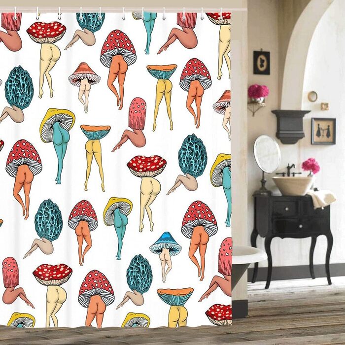 Штора для душу Boho-style у стилі фермерського будинку, біла, 180x180 см, з 12 гачками, геометричний дизайн, набір для ванної кімнати