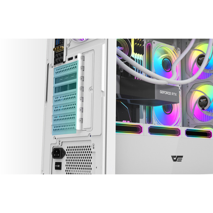Корпус для комп'ютера darkFlash DS900WS Midi Tower ATX, білий, ігровий, зі скляною панеллю