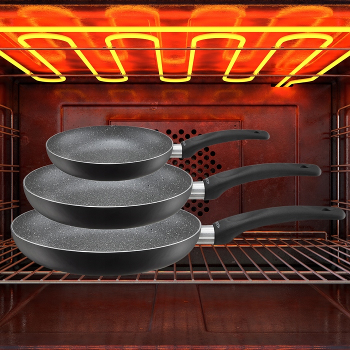 Набір антипригарних сковорідок для індукційних плит (20, 24, 28 см)
