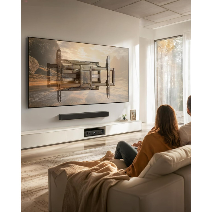 Настінна кріплення для телевізора monTEK, 37-90 дюймів, до 75 кг, з подвійними шарнірними руками, регулювання нахилу, поворот і витягування, VESA 600x400