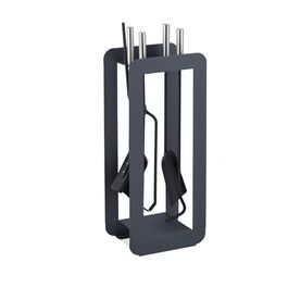 Relaxdays 5-Piece Fireplace Tool Set in Grey/Silver