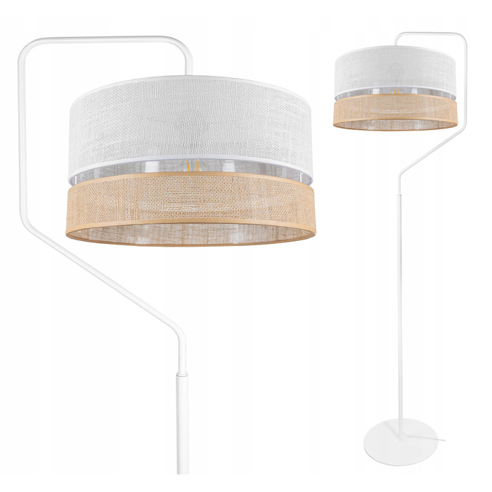 Підлогова лампа Glimex Modern E27 60 Вт, бежево-біла