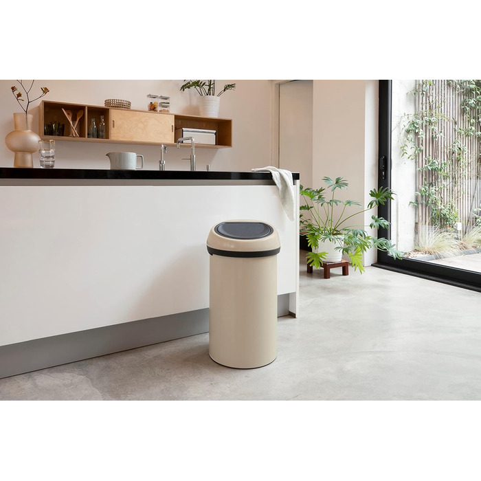 Відро для сортування сміття Brabantia з сенсорною кришкою, 60л, бежеве (2 внутрішні відра 10л/23л)