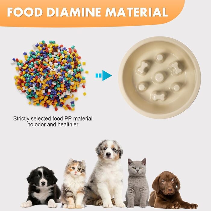 Миска для собак Jestrem 3-в-1: повільне годування, неслизька підставка, нержавіюча сталь. Підходить для собак великих, середніх та малих порід