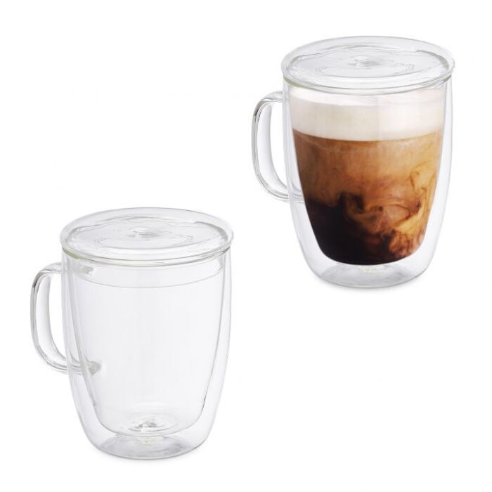 Relaxdays Double-Walled Coffee Glasses, 2-Piece Set