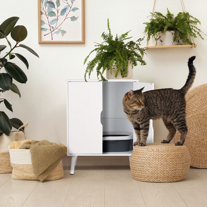 Relaxdays Cat Litter Box Cabinet