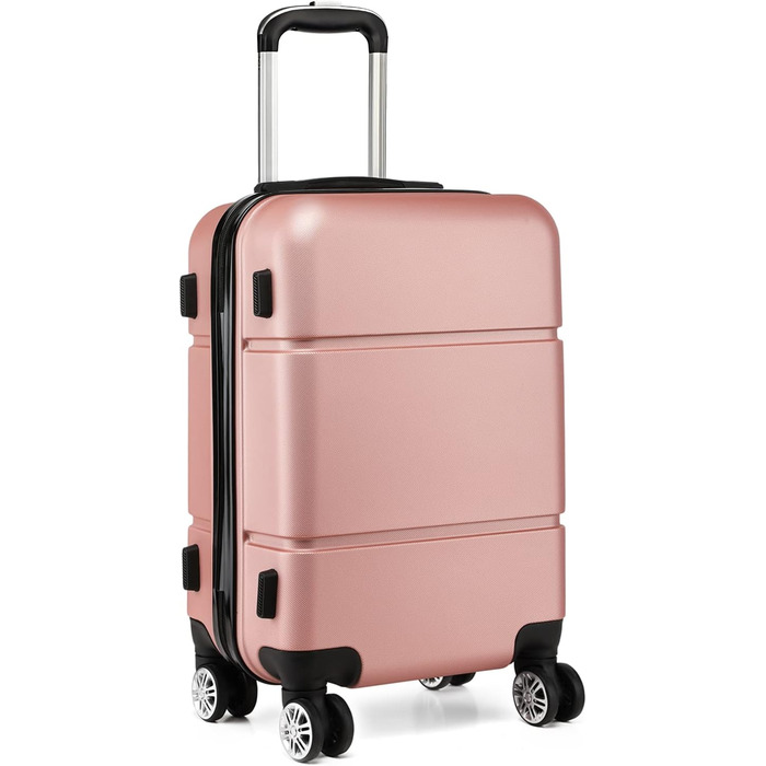 Валіза ручної поклажі KONO 55x38x22 см, 33 літри, ABS, рожево-золотий колір