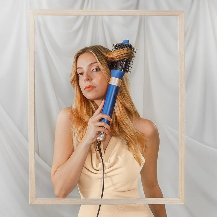 Фен-щітка Cecotec AirGlam Blue 12in1 з Coanda CeramicCare - 12 насадок, 1400W, цифровий двигун, зменшує пухнастість