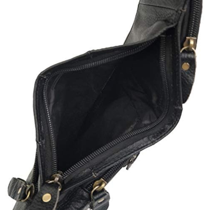 Чорна сумка через плече Sport Nylon для чоловіків та жінок: кросбоді, фанша, нагрудна, для подорожей, школи, бізнесу, ноутбука, велосипеда, туризму, кемпінгу, рюкзак-день, чорна (#02schwarz)