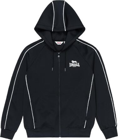 Чоловіча спортивна куртка Lonsdale ACHAVANICH з капюроном, стандартна посадка, чорна/біла, розмір 3XL