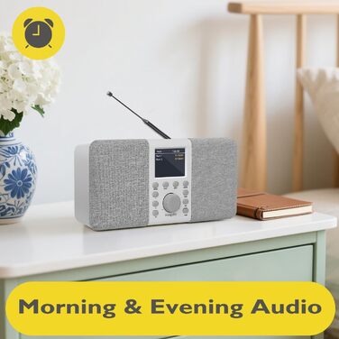 Радіоприймач MD5 Stereo DAB+ з Bluetooth, сірий - цифрове радіо DAB, FM, годинник, будильник