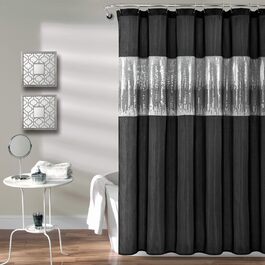 Шторка для душу Lush Decor Night Sky, 183 x 183 см, сірий та білий колір