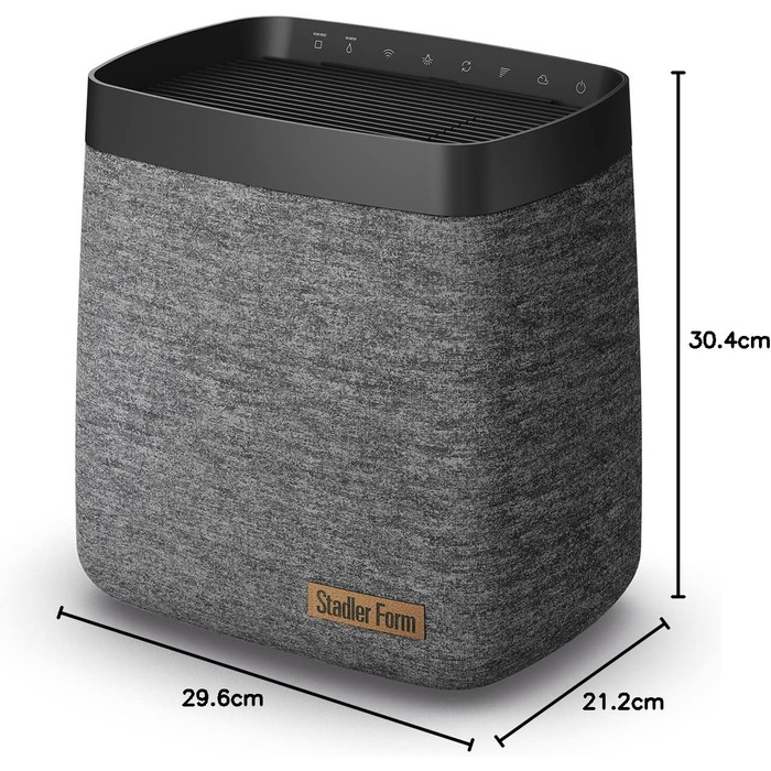 Зволожувач повітря Stadler Form Karl, тихий та потужний випарник для приміщень до 100 м², 4 режими зволоження, керування через додаток, чорний