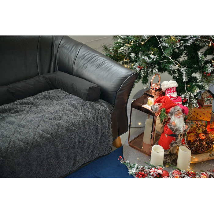 Підстилка для собак Raikou 90x90 см, чорна, з неслизьким покриттям та блискавкою