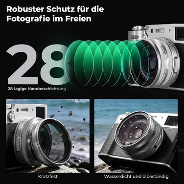 UV фільтр K&F Concept для Fujifilm X100 (X100F/X100S/X100T/X100V/X100VI) - захист об'єктива