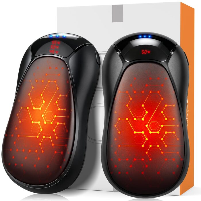 Електричний грієчка для рук, багаторазовий, 6000mAh, 2 шт., 3 режими, швидкий нагрів, до 55°C, портативний, з магнітною зарядкою, подарунок для кемпінгу та активного відпочинку