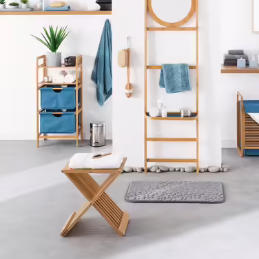 5five - Folding stool with armrests, Bamboo, 40 x 32 x 45 cm, Bamboo