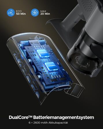 Акумуляторний бездротовий пилосос VACTechPro F02 Lite, 550W, 50KPa, чорно-білий