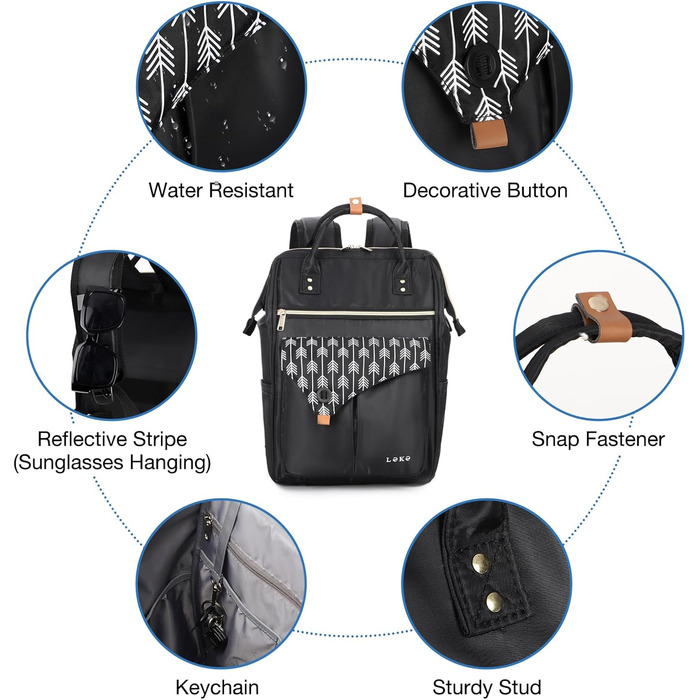 Рюкзак Lekesky для жінок: шкільний, з відділенням для ноутбука 15.6