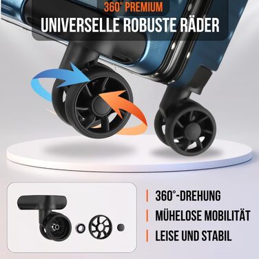 Валіза It'Go Aluiniu Rahen Koffer: велика, жорстка, на 4 колесах, для подорожей (блакитна, L)