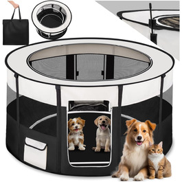 Тектейк® вольєр для цуценят, аксесуари для собак, вольєр для собак, складаний, для дрібних тварин, таких як кролики, коти, як вольєр для вигулу, для кроликів, морських свинок - Чорний Чорний | № 402438