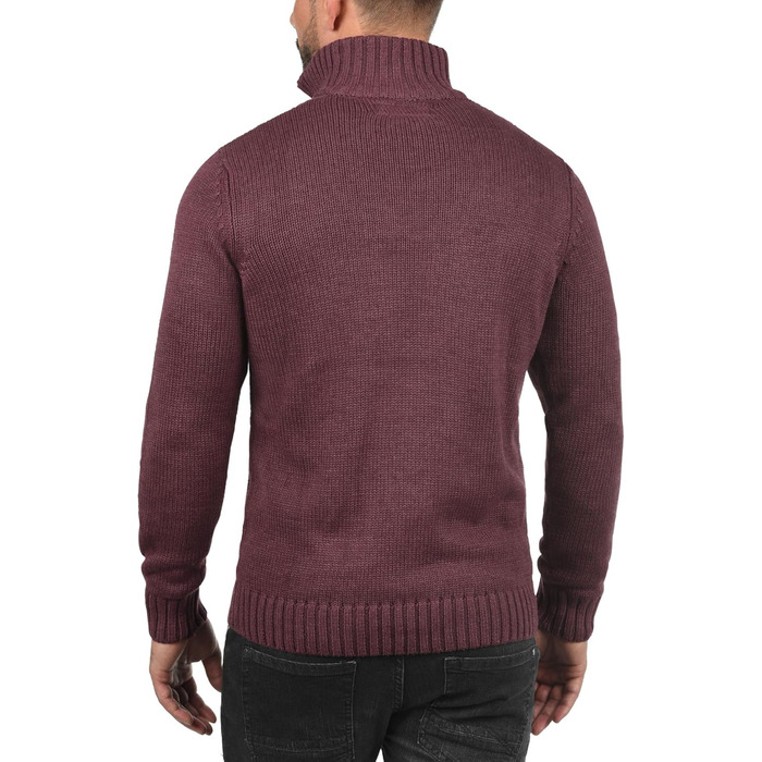 Чоловічий кардиган Soid SDPou з грубого трикотажу з бавовняної суміші, з коміром-стійкою, звичайний крій, колір: бордово-червоний мікс (3XL)