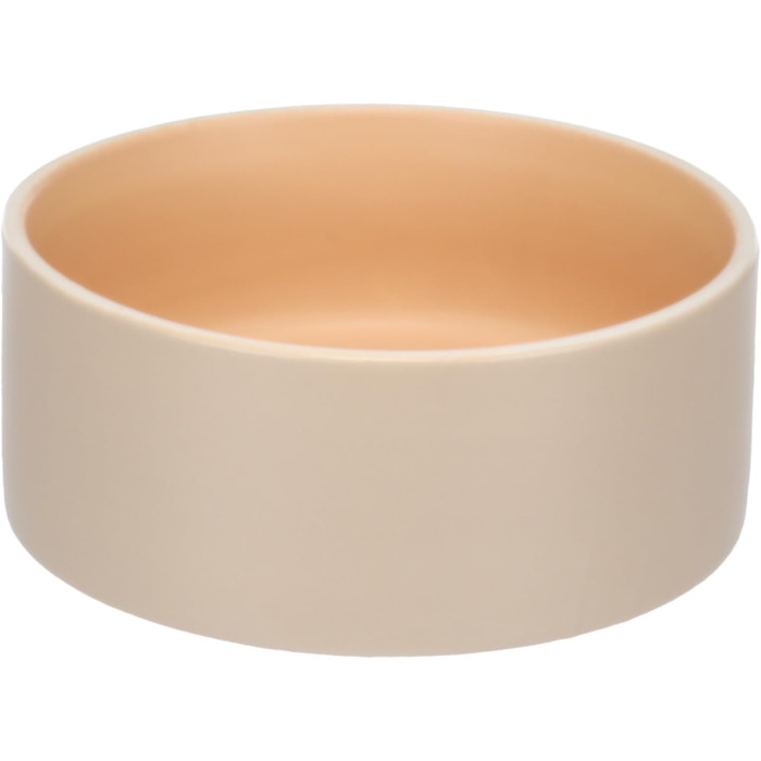 Миска для собак з кераміки, велика, 1.2л, антиковзаюча, бежево-зелена, Flamingo Anca, 1.2л