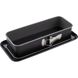 Dr. Oetker Rectangular Springform with Serving Base 30 x 12 cm Baking Idea – Square Baking Pan with cut- & scratch-resistant flat bottom & Enamel Coating – Cake Baking Pan with Non-Stick Coating