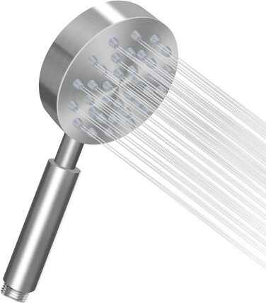 Stainless Steel Shower Head, Water-Saving Showerhead, High-Pressure Shower Head, Handheld Shower Head with Strong Jet, Rain Shower Head for Bathing, Spa, and Tub Cleaning (Silver)