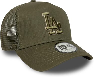 Кепка New Era A-Frame Trucker з сіткою, регульована, літня, бейсболка (один розмір, Los Angeles Dodgers, тональний бежевий #38325)