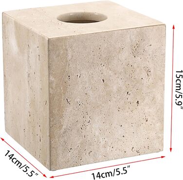 SUMNACON Travertine Tissue Box Cover Square, Tissue Cube Boxes for Home, Toilet Paper Holder Paper Holder Paper Napkin Box for Living Room Dining Room Office Hotel Restaurant Square