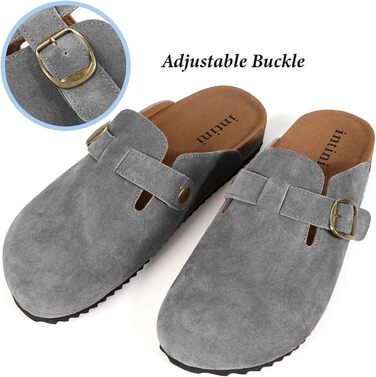 Зручні шльопанці Intini для дому та саду: чоловічі та жіночі, шкіряне устілка, моделі 36-48, сірий колір