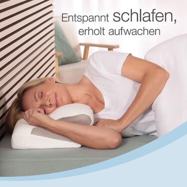 ELONEO Neck Pillow Visco: Neck pillow including cover, side sleeper head pillow with memory foam, 60x32 cm