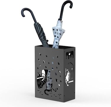 Mango Monstera Umbrella Stand - Black Raining Cats Design | Decorative Entryway Stand