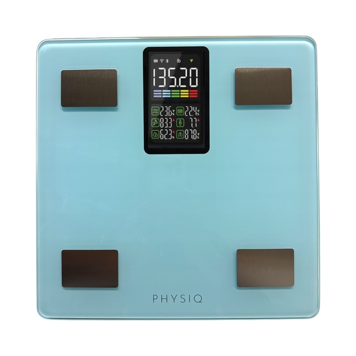 Ваги для ванної Physiq, сині, загартоване скло, до 226 кг