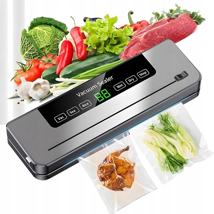 Вакууматор для продуктів, вакуумний пакувальник + 50 пакетів
