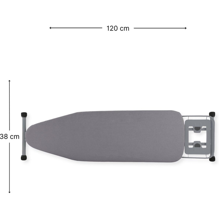 Прасувальна дошка SensaHome – складана, 120x38 см, з підставкою для праски, квітковий принт (світло-сірий)