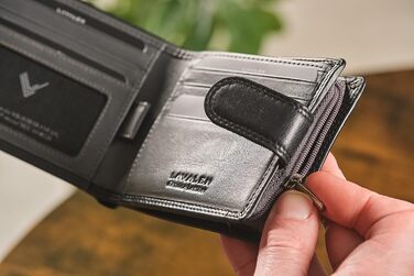 Lavalen® Wallet for Men Leather - Large Portemonnaie (Wallet) - Handmade Wallet - Wallet with Coin Pocket - Gifts for Men