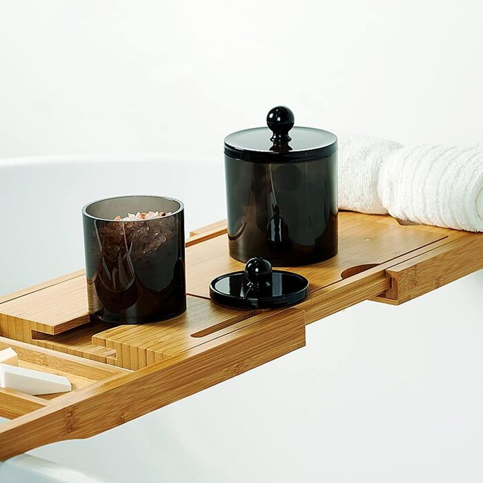 Організатор для косметики ALINK: 3 склянки для ватних паличок, бавовняних дисків та аксесуарів для макіяжу, чорний колір