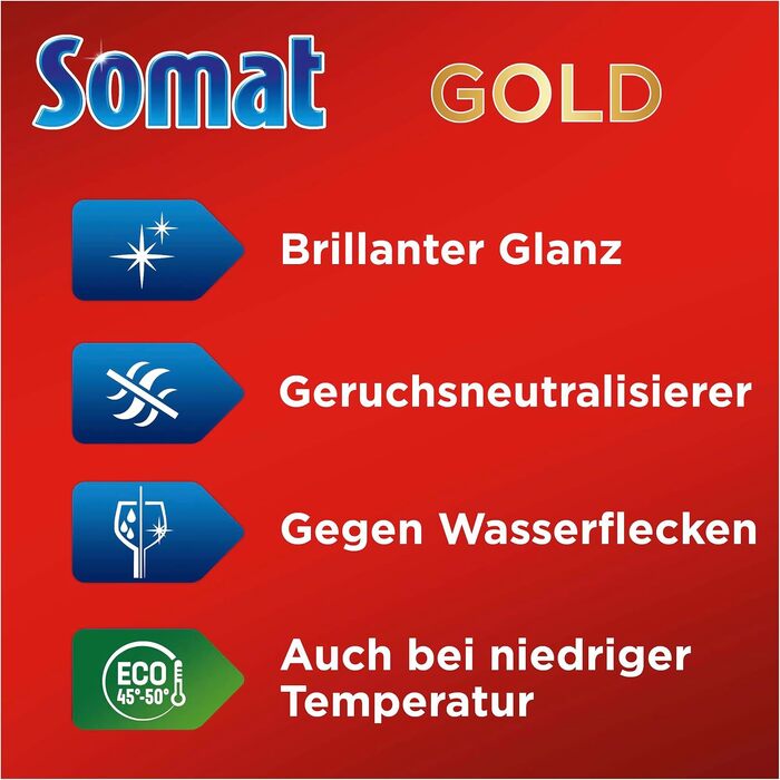 Таблетки для посудомийних машин Somat Gold, для чистоти при низьких температурах, 82 шт